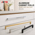 JAYA Modern Aluminum Alloy Cabinet Pull Handles Square Bar Drawer Handles Chrome Satin Gold Black
