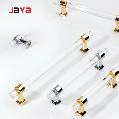 JAYA Durable Decorative Handle Hardware Acrylic Serving Tray Handles Silver Clear Acrylic Tray Handle