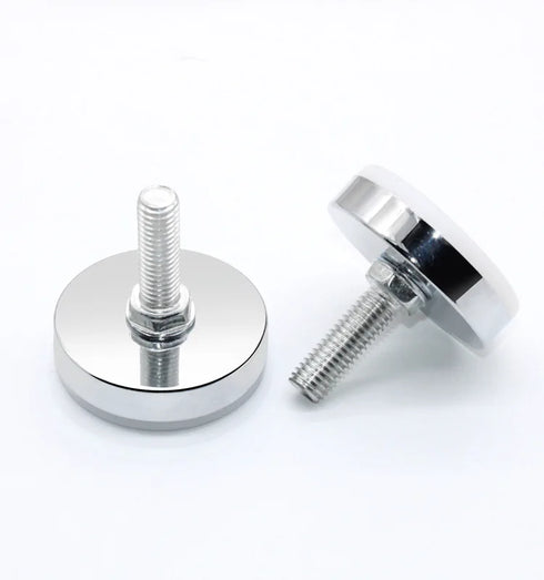 JAYA Threaded Adjustable Furniture Leveling Feet with Round Metal Base and Plastic Pad for Table Chair Cabinet