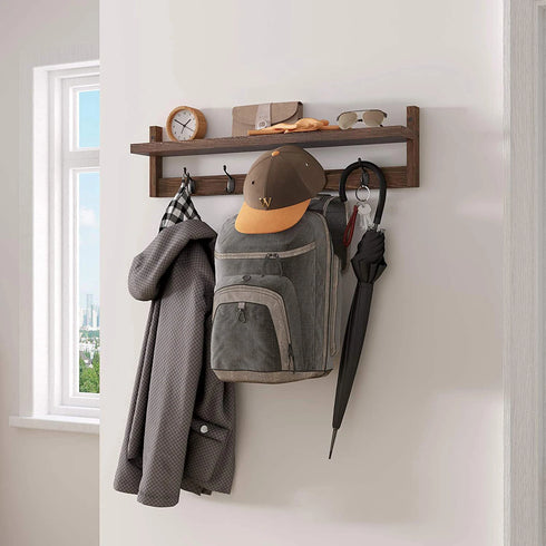 JAYA Wall Hanging Clothes Hanger Wall Wooden Shelving Living Room Wall Hanging Coat Bedroom Multi-Purpose Coat Hook