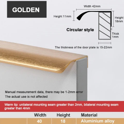 JAYA JY-ATP01 Modern Aluminum Alloy Hidden Tab Pull Top-Mount Edge Handle for Kitchen Cabinet Drawer Wardrobe