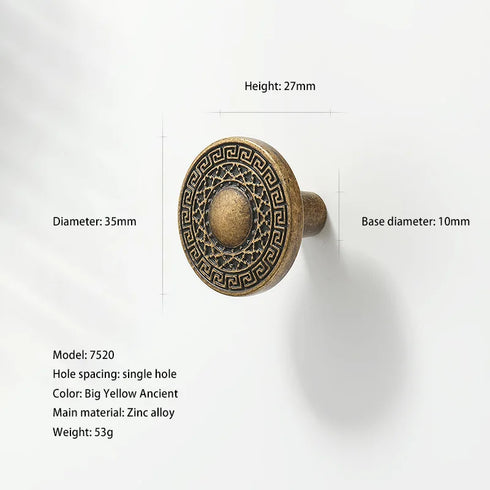 JAYA Retro Zinc Alloy Wardrobe Door Handle Modern Light Luxury Simple Bronze Single-hole Drawer Cabinet Wine