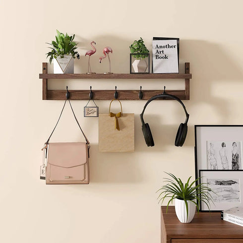 JAYA Wall Hanging Clothes Hanger Wall Wooden Shelving Living Room Wall Hanging Coat Bedroom Multi-Purpose Coat Hook