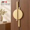 JAYA Brass Finish Zinc Alloy Semicircle Cabinet Handles Pair Mounted Half Moon Pulls for Kitchen Wardrobe Drawer Door Furniture