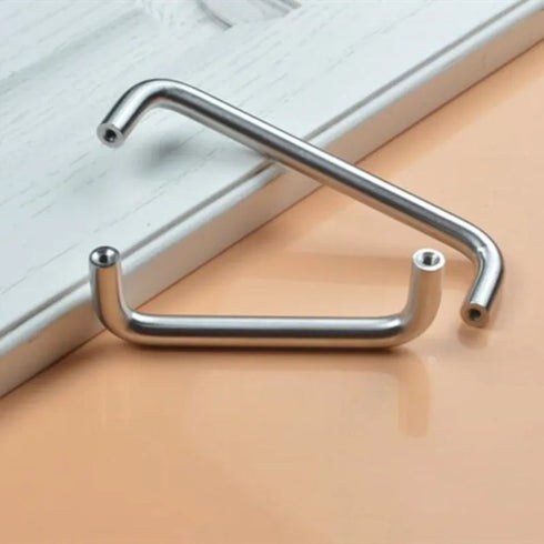 JAYA 50mm U-Shaped Stainless Steel Cabinet Handles M8 Thread Round Bar Pulls for Kitchen Dresser Furniture