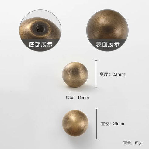 JAYA 2025 Retro Single Hole Solid Brass Wardrobe Handle Modern All-Copper All-Copper Square Cabinet Door Knobs