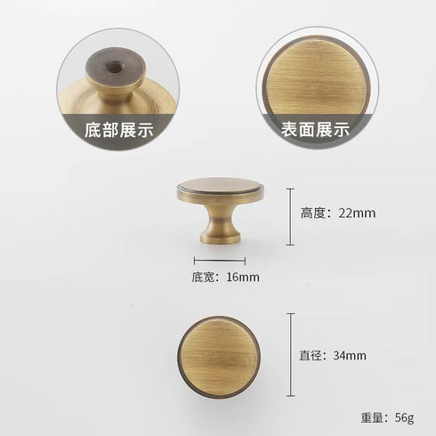 JAYA 2025 Retro Single Hole Solid Brass Wardrobe Handle Modern All-Copper All-Copper Square Cabinet Door Knobs