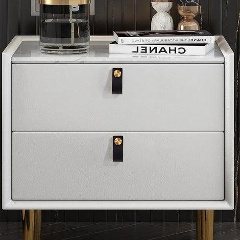 JAYA Modern Minimalist European Style Leather & Brass Handle Anti-Collision Drawer Wardrobe Cabinet Door 8015
