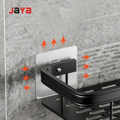 JAYA Modern Aluminum Alloy Toilet Furniture Hardware Rack Free Punch Suction Cup Wall Mounted Washstand Supplies Bathroom