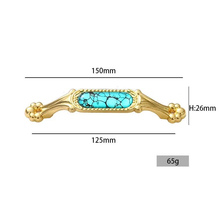 JAYA Bedroom Kitchen Cupboard Handle Classical Decorative Ceramic Antique Brass Zinc AlloyTibetan Style Furniture Door Handle
