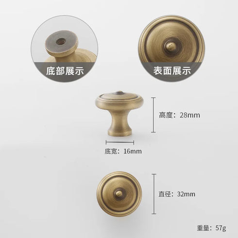 JAYA 2025 Retro Single Hole Solid Brass Wardrobe Handle Modern All-Copper All-Copper Square Cabinet Door Knobs