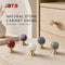 JAYA Nordic Natural Stone Ball Cabinet Knobs with Brass Base Single Hole Drawer Pulls for Dresser Wardrobe Shoe Cabinet