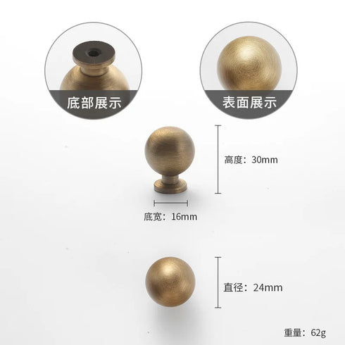 JAYA 2025 Retro Single Hole Solid Brass Wardrobe Handle Modern All-Copper All-Copper Square Cabinet Door Knobs