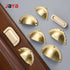 JAYA Luxury Brass Drawer Pulls Modern Kitchen Cabinets Gold Semicircle Invisible Handles Dresser Bedroom Furniture Patina Brass