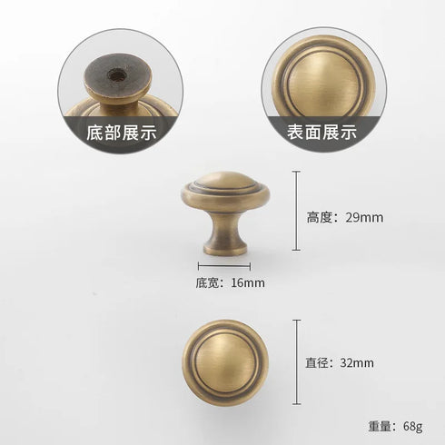 JAYA 2025 Retro Single Hole Solid Brass Wardrobe Handle Modern All-Copper All-Copper Square Cabinet Door Knobs