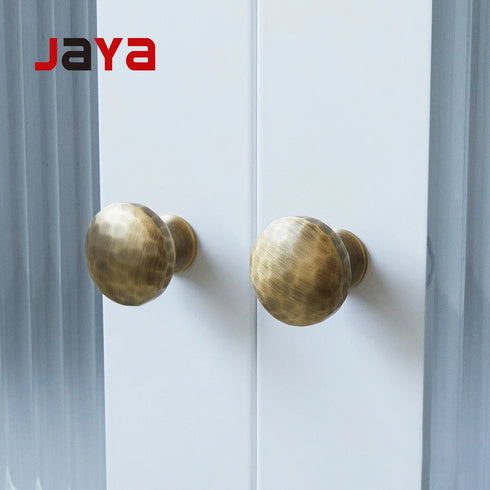 JAYA Modern Solid Brass Hammered Furniture Handles Knobs Eco-Friendly Durable Bronze Brass Furniture Handle Knobs