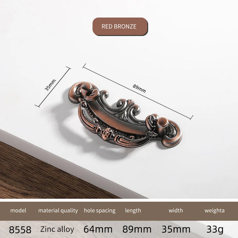 JAYA Antique Metal Drop Bail Cabinet Pull Handles Vintage Brass Finish for Kitchen Drawer Dresser Wardrobe Furniture