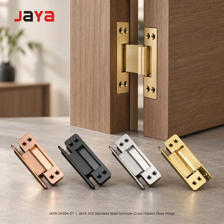 JAYA Stainless Steel 304 Invisible Door Hinge Cross Hidden Hinge Hidden Door Folding Wooden Door Hidden Hinge