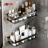 JAYA Modern Aluminum Alloy Toilet Furniture Hardware Rack Free Punch Suction Cup Wall Mounted Washstand Supplies Bathroom