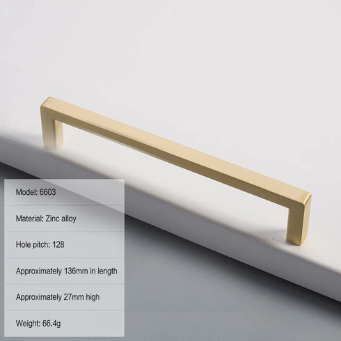 JAYA Modern Aluminum Alloy Cabinet Pull Handles Square Bar Drawer Handles Chrome Satin Gold Black