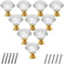 JAYA 30mm Clear Faceted Crystal Glass Cabinet Knob with Silver Base for Dresser Drawer Kitchen Dining Room Furniture