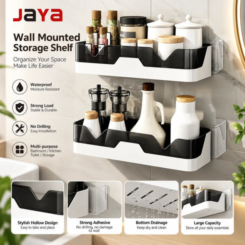 JAYA Bathroom Shelf Rack Plastic Storage Organizer Shower Shelf Unit Over the Sink Rack Toilet Shelf Dishes Storage Tower Rack