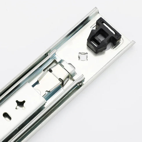 JAYA 45mm Three-Section Locking Heavy Duty Steel Telescopic Drawer Slides for Industrial Cabinets Kitchen & Hotel Use