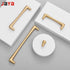 JAYA Brushed Gold Brass Cabinet Handles Modern Round Wardrobe Drawer Pulls and Knobs