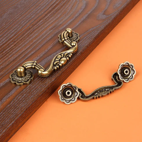 JAYA Antique Bronze Finish Cabinet Handles Knobs and Drop Pulls for Bedroom Dresser Kitchen Wardrobe Drawers