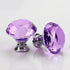 JAYA 30mm Clear Faceted Crystal Glass Cabinet Knob with Silver Base for Dresser Drawer Kitchen Dining Room Furniture