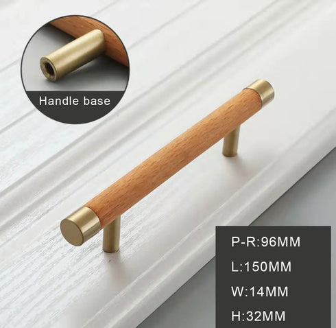 JAYA 140mm Pulls Brass Walnut Kitchen Kitchen Cabinet Drawer Door Pull Adjustable Hole Distance with Screw