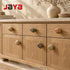 JAYA Natural Pebble Stone Cabinet Knobs with Brass Base Mini Drawer Pulls for Kitchen Wardrobe and Furniture Doors