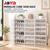 JAYA DIY Modular Plastic Cube Shoe Rack with Translucent Doors for Home Entryway and Bedroom Storage