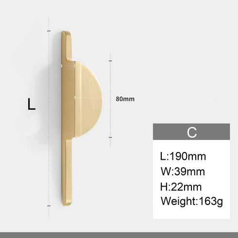 JAYA Brass Finish Zinc Alloy Semicircle Cabinet Handles Pair Mounted Half Moon Pulls for Kitchen Wardrobe Drawer Door Furniture