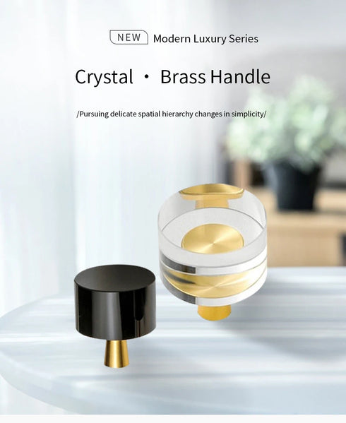 JAYA Factory Door Knob Cabinet Door Brass Crystal Handle Cabinet Wardrobe Drawer Exquisite Hand Polished Crystal Handle