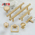 JAYA Solid Brass Cabinet Pull Handles and Knobs Satin Gold Furniture Hardware for Kitchen Drawers Wardrobe Doors
