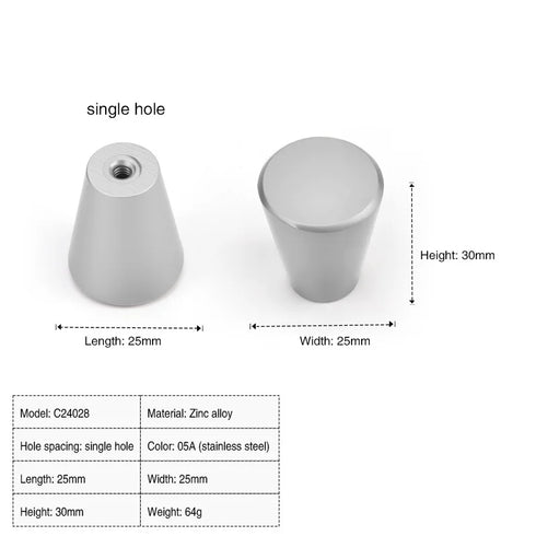 JAYA Furniture Hardware Modern Simple Semicircular Silver Pulls Wardrobe Door Knobs Zinc Alloy Handle