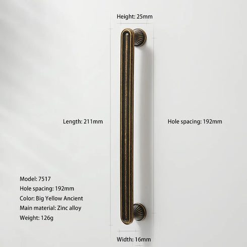 JAYA Retro Zinc Alloy Wardrobe Door Handle Modern Light Luxury Simple Bronze Single-hole Drawer Cabinet Wine