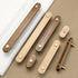 JAYA Solid American Walnut Cabinet Handles Drawer Pulls and Knobs with Brass Accents for Kitchen Wardrobe Cupboard Furniture