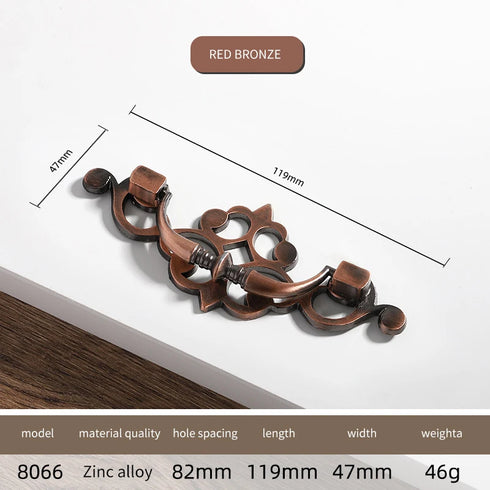 JAYA Antique Metal Drop Bail Cabinet Pull Handles Vintage Brass Finish for Kitchen Drawer Dresser Wardrobe Furniture