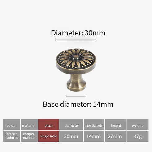 JAYA Antique Bronze Solid Brass Cabinet Handles Wardrobe Pull Cupboard Door Knob Kitchen Accessories Retro Furniture Hardware
