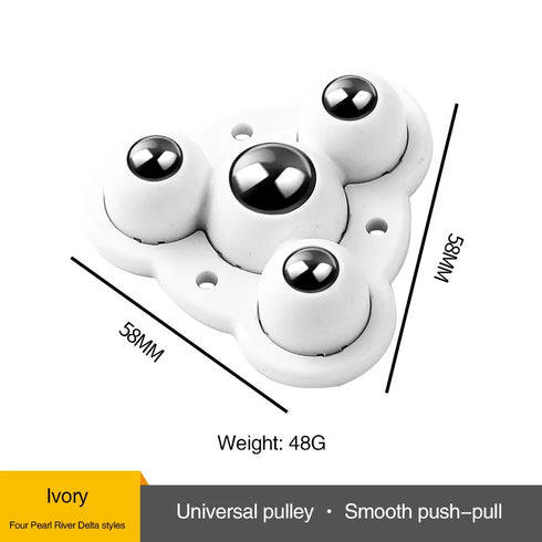 JAYA Mini Universal 4-Ball Transfer Caster with Steel Rollers and Nylon Base for Furniture Storage Boxes