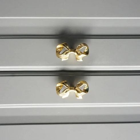 JAYA European Style Bowknot Handle Cabinet Bow Brass Handle Wardrobe Drawer Brass Knobs