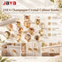 JAYA Transparent Champagne Crystal Cabinet Knobs with Brass Base Decorative Drawer Pulls for Wardrobe and Dresser