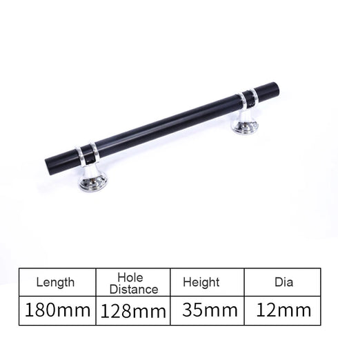 JAYA Polished Gold Aluminum Fluted Cabinet Pull Handle Two Hole Drawer Handle for Kitchen Wardrobe Furniture