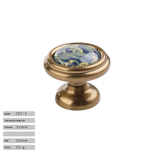 JAYA High Quality Ceramic Zinc Alloy Handle American Style Cabinet Wardrobe Shoe Cabinet Drawer Kitchen Door Single Hole