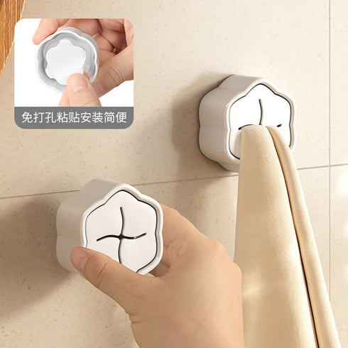 JAYA Iron No-punch Rag Plug Kitchen Bathroom Creative Towel Rack Wall Hanging Storage Hook Dish Towel Holder for Tools