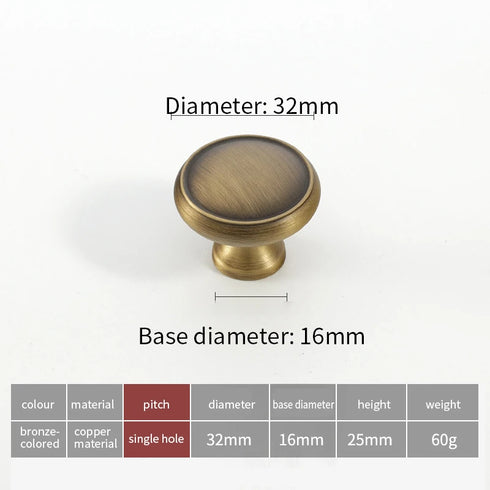 JAYA Antique Bronze Solid Brass Cabinet Handles Wardrobe Pull Cupboard Door Knob Kitchen Accessories Retro Furniture Hardware