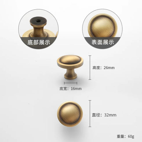 JAYA 2025 Retro Single Hole Solid Brass Wardrobe Handle Modern All-Copper All-Copper Square Cabinet Door Knobs