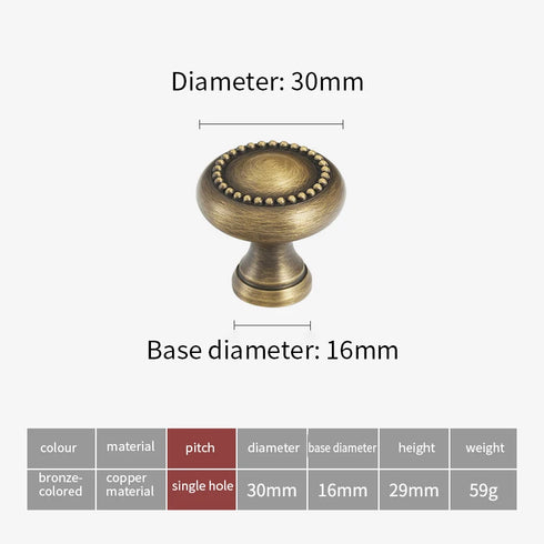 JAYA Antique Bronze Solid Brass Cabinet Handles Wardrobe Pull Cupboard Door Knob Kitchen Accessories Retro Furniture Hardware